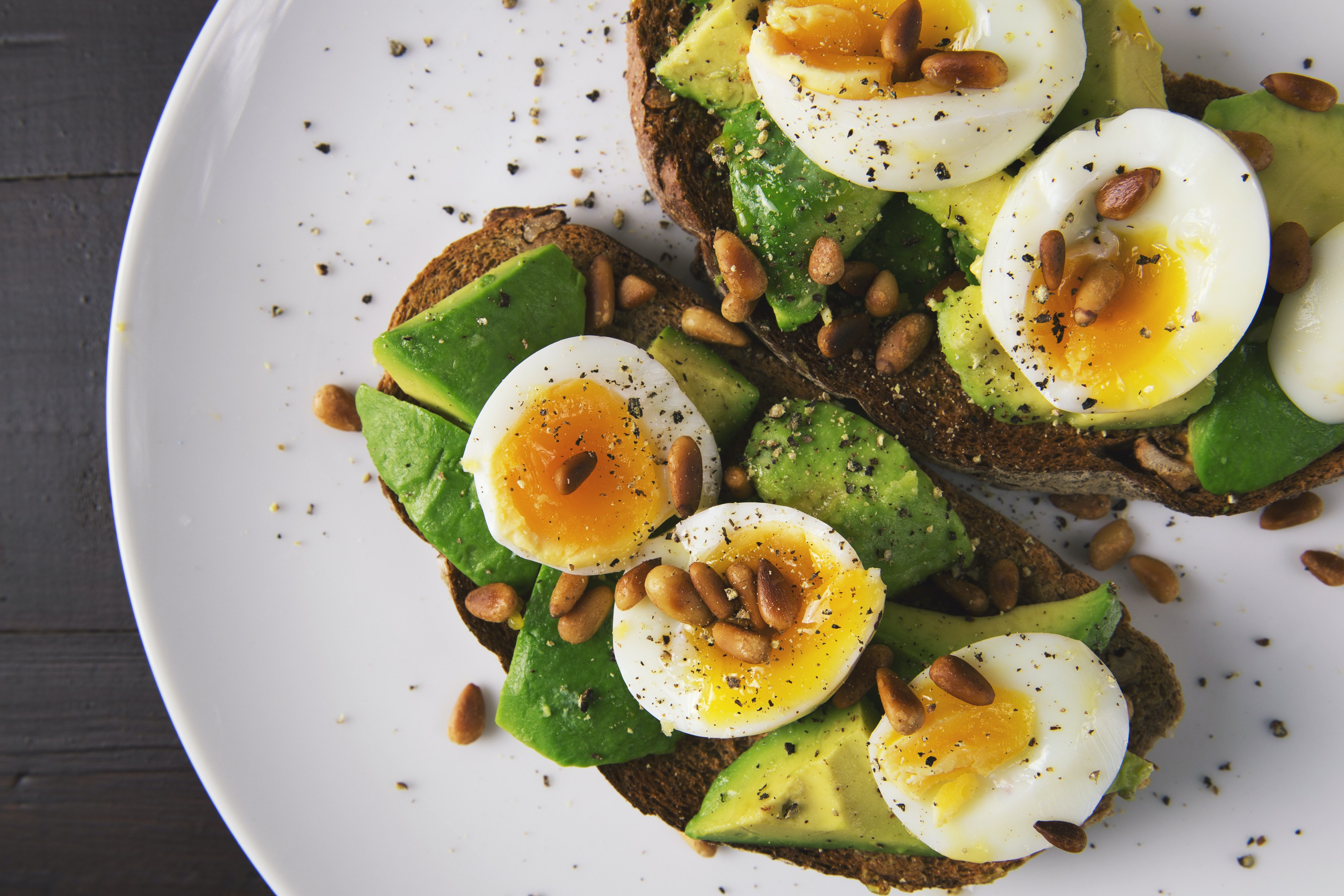 healthy food diet nuts eggs avocado