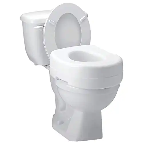 Carex Toilet Seat Riser - Adds 5.5 Inch of Height to Toilet - Raised Toilet Seat with 300 Pound Weight Capacity - Slip-Resistant
