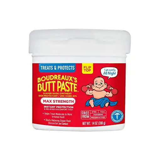 Boudreaux's Butt Paste Maximum Strength Diaper Rash Ointment, 14 oz Jar