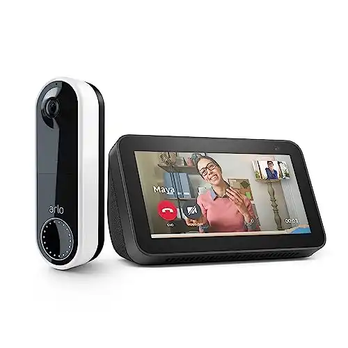 Wire-Free Video Doorbell White with Echo Show 5