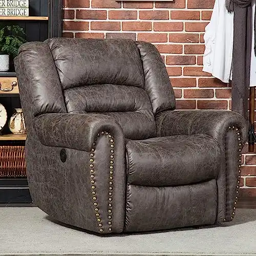 Electric Recliner Chair W/Breathable Bonded Leather